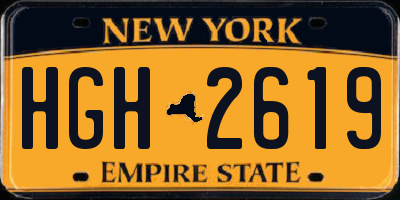 NY license plate HGH2619