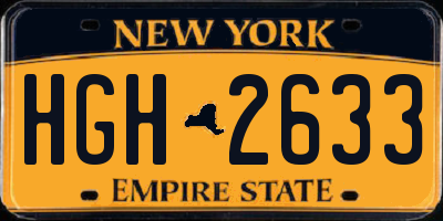 NY license plate HGH2633