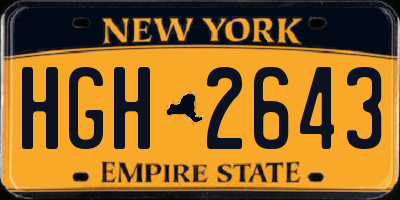 NY license plate HGH2643