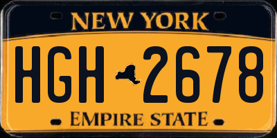 NY license plate HGH2678