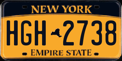 NY license plate HGH2738