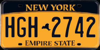 NY license plate HGH2742