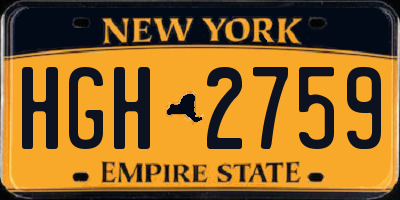 NY license plate HGH2759