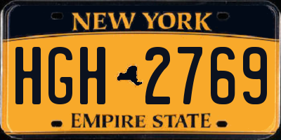 NY license plate HGH2769