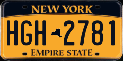 NY license plate HGH2781