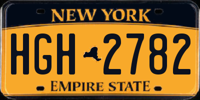 NY license plate HGH2782
