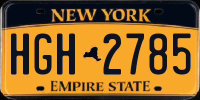 NY license plate HGH2785