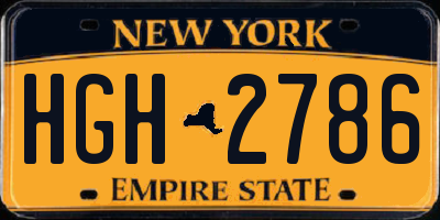 NY license plate HGH2786