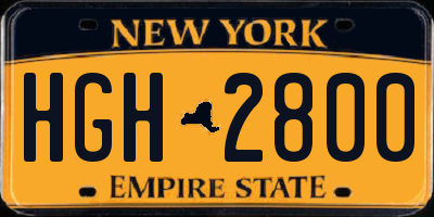 NY license plate HGH2800