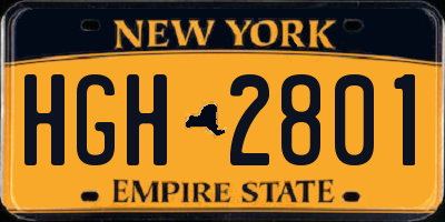 NY license plate HGH2801