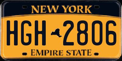 NY license plate HGH2806