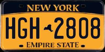 NY license plate HGH2808