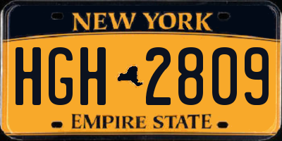 NY license plate HGH2809