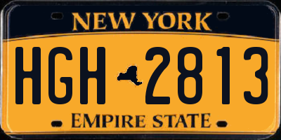 NY license plate HGH2813