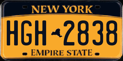 NY license plate HGH2838