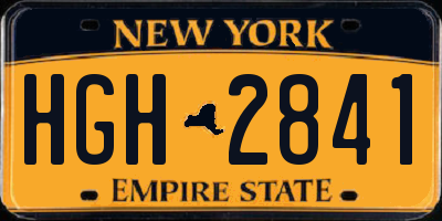 NY license plate HGH2841