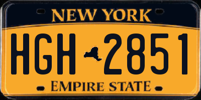 NY license plate HGH2851