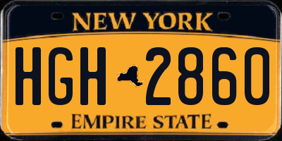 NY license plate HGH2860