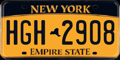 NY license plate HGH2908