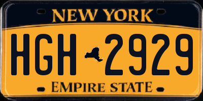 NY license plate HGH2929