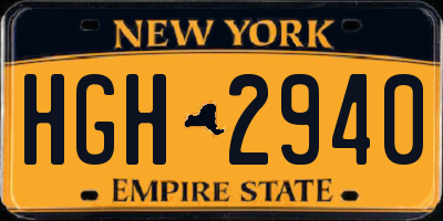 NY license plate HGH2940