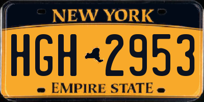 NY license plate HGH2953