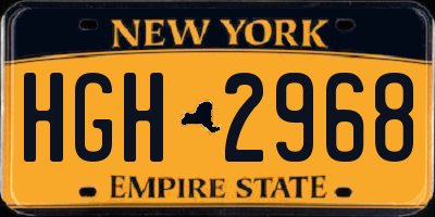 NY license plate HGH2968