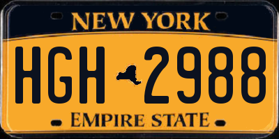 NY license plate HGH2988