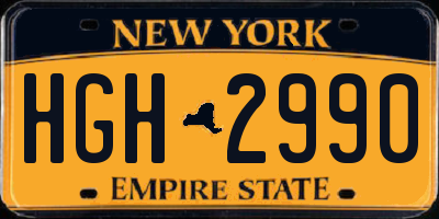 NY license plate HGH2990