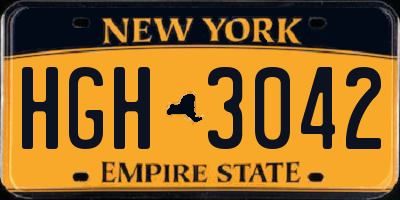 NY license plate HGH3042
