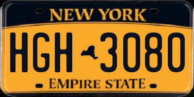 NY license plate HGH3080