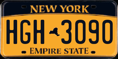 NY license plate HGH3090
