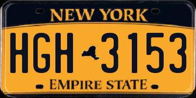 NY license plate HGH3153