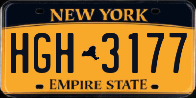 NY license plate HGH3177