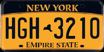 NY license plate HGH3210