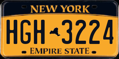 NY license plate HGH3224