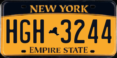 NY license plate HGH3244