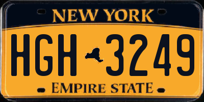 NY license plate HGH3249