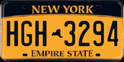NY license plate HGH3294