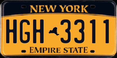 NY license plate HGH3311