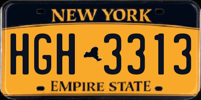 NY license plate HGH3313