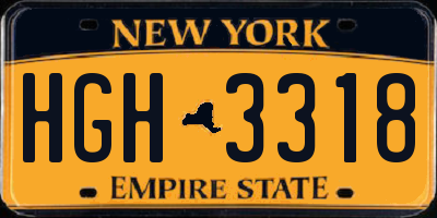 NY license plate HGH3318