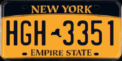 NY license plate HGH3351