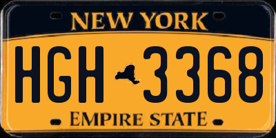 NY license plate HGH3368