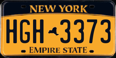 NY license plate HGH3373