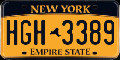 NY license plate HGH3389