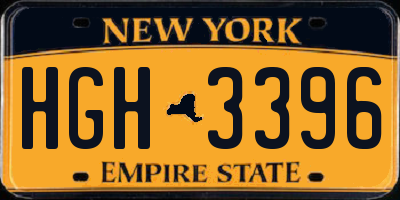 NY license plate HGH3396