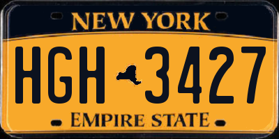 NY license plate HGH3427