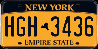 NY license plate HGH3436