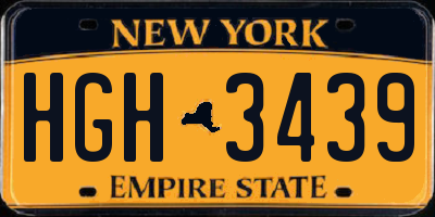 NY license plate HGH3439